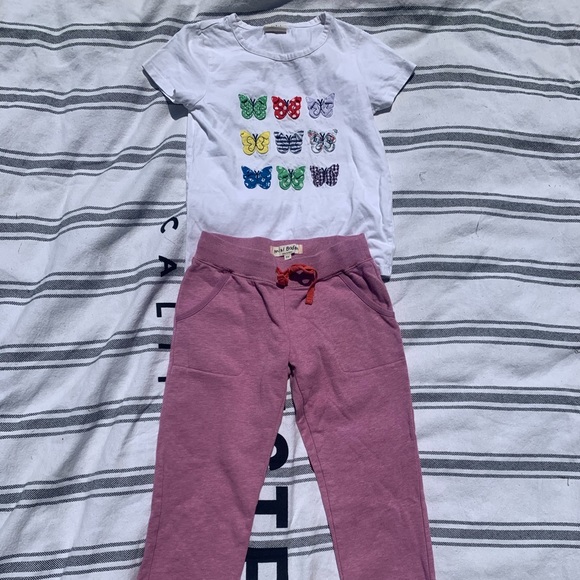 Mini Boden Pants - Girls mini Boden sweatpants and tee shirt